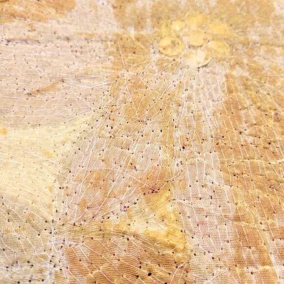 VTG Christmas Poinsettia Table Runner Beaded Floral Holiday Decor Party Display - Picture 7 of 8